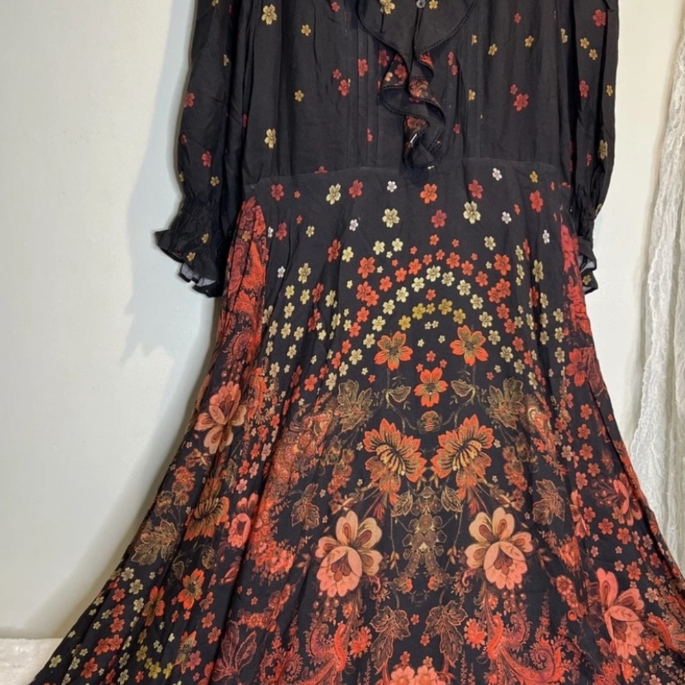 Free people Talsey Boho floral maxi dress size small oversized - Picture 8 of 10